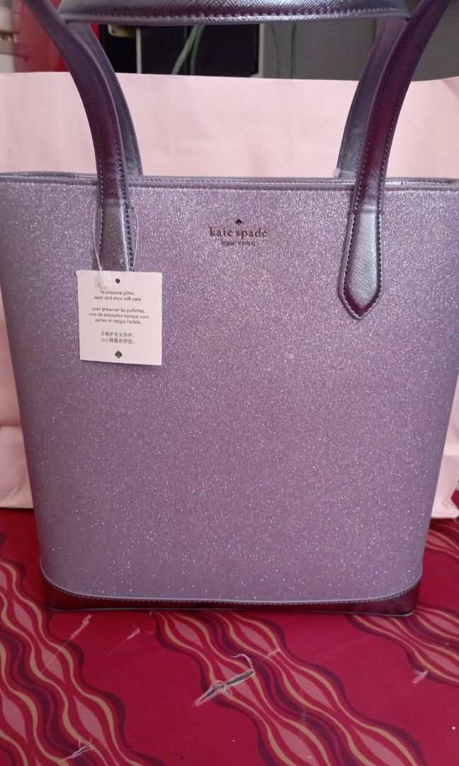 Kate Spade Gray Glitter Shoulder Bag, Luxury, Bags & Wallets on Carousell