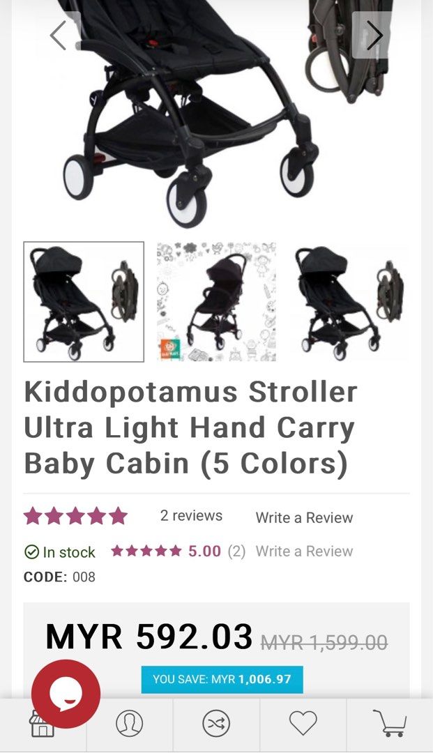 Kiddopotamus shop cabin stroller