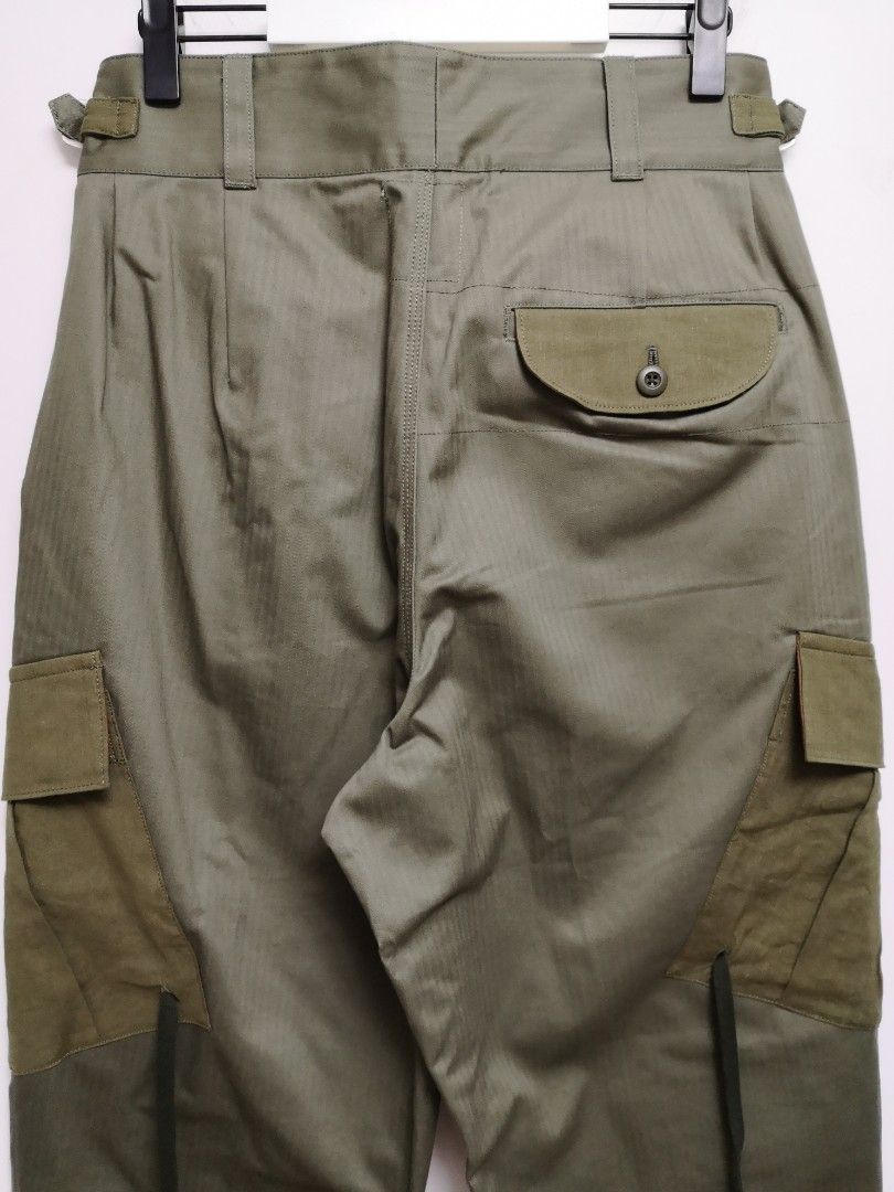 Leh Gurkha Cargo Military Army Khaki Green Drop Crotch Wide Leg