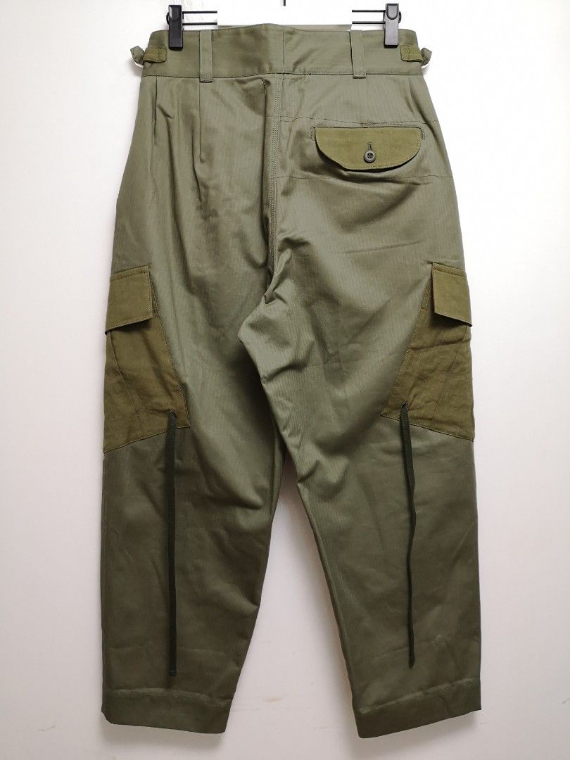 Leh Gurkha Cargo Military Army Khaki Green Drop Crotch Wide Leg