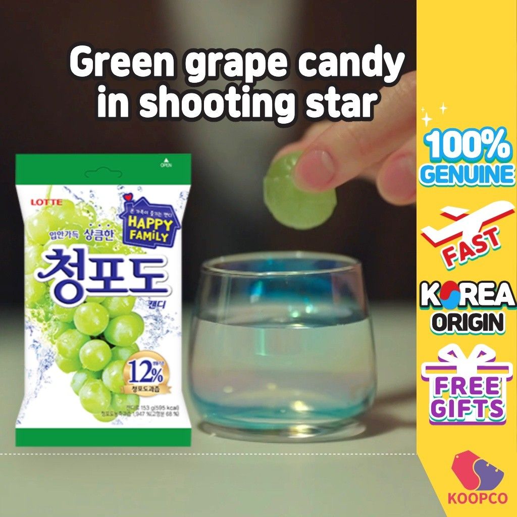 [Lotte] Green Grape Candy / Fruit Flavor Sweets / Mix with Soju Candy