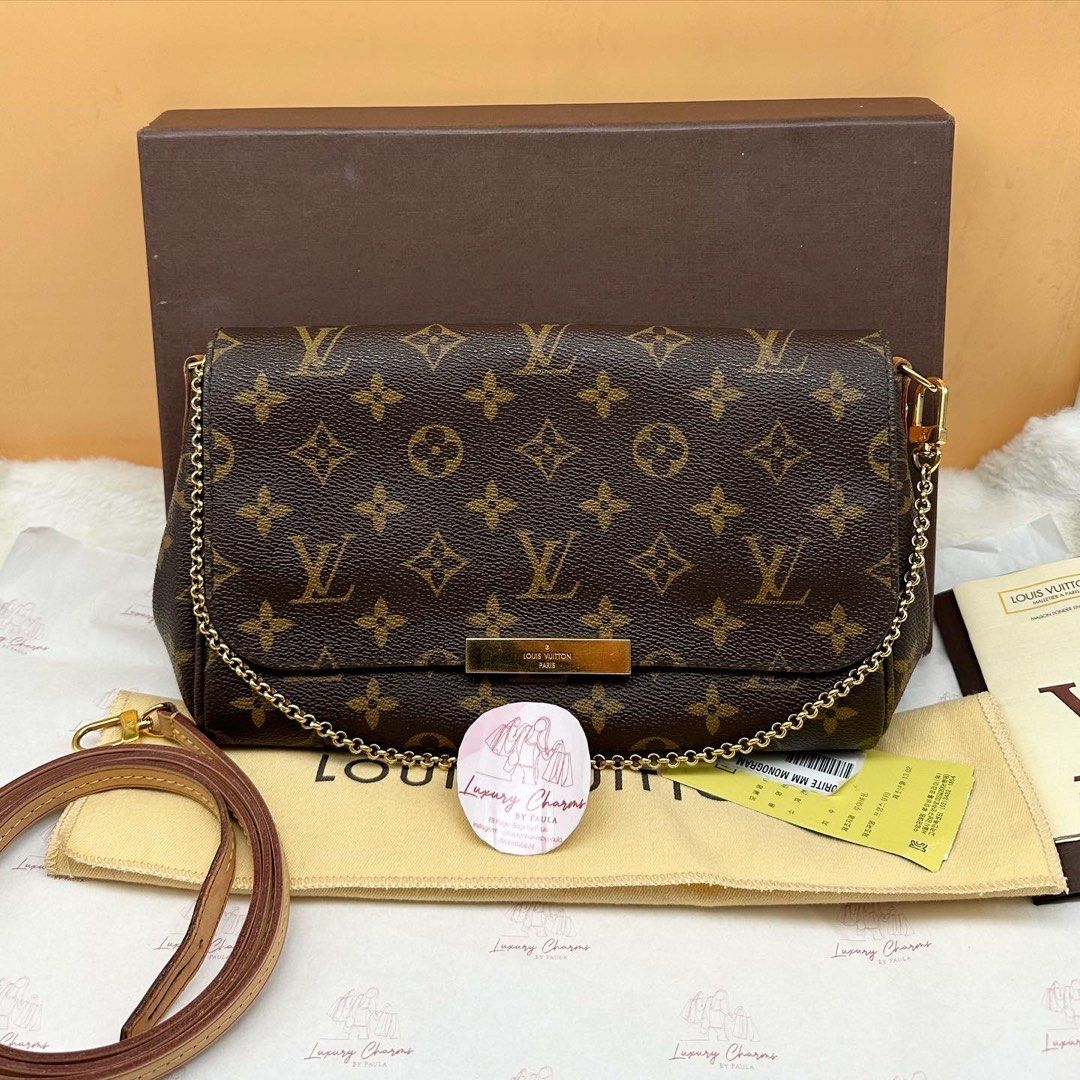 Lv favorite MM damier azur canvas, Luxury, Bags & Wallets on Carousell