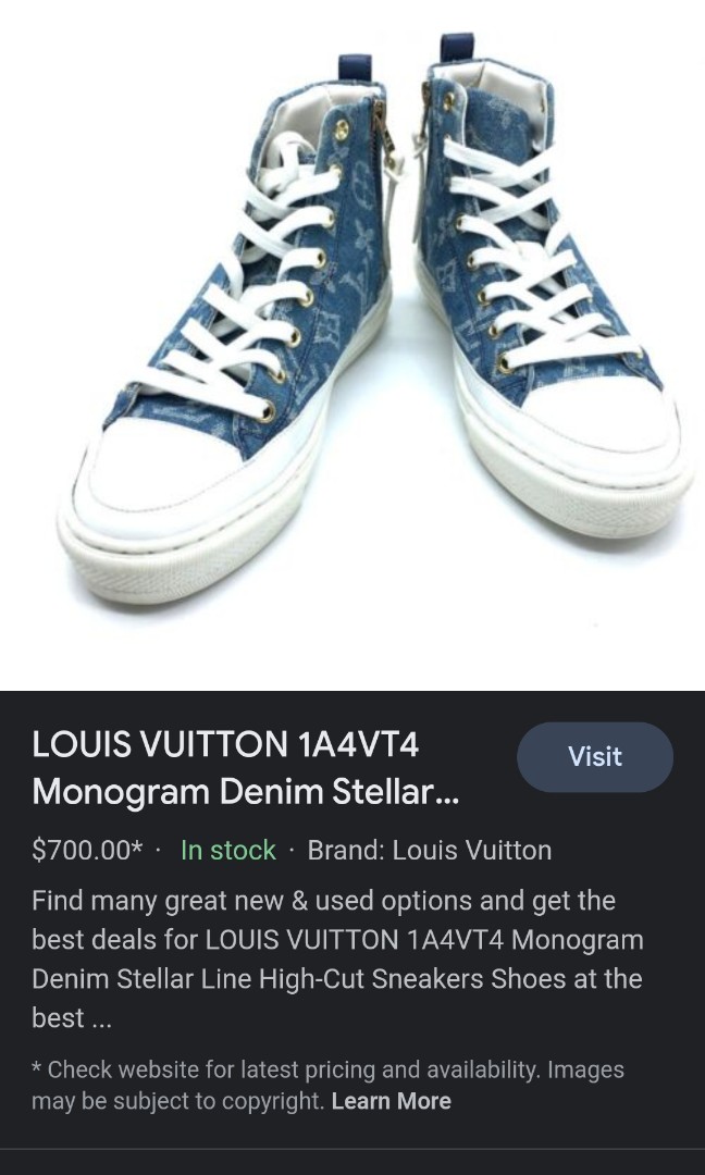 LOUIS VUITTON 1A4VT4 Monogram Denim Stellar Line High-Cut Sneakers Shoes
