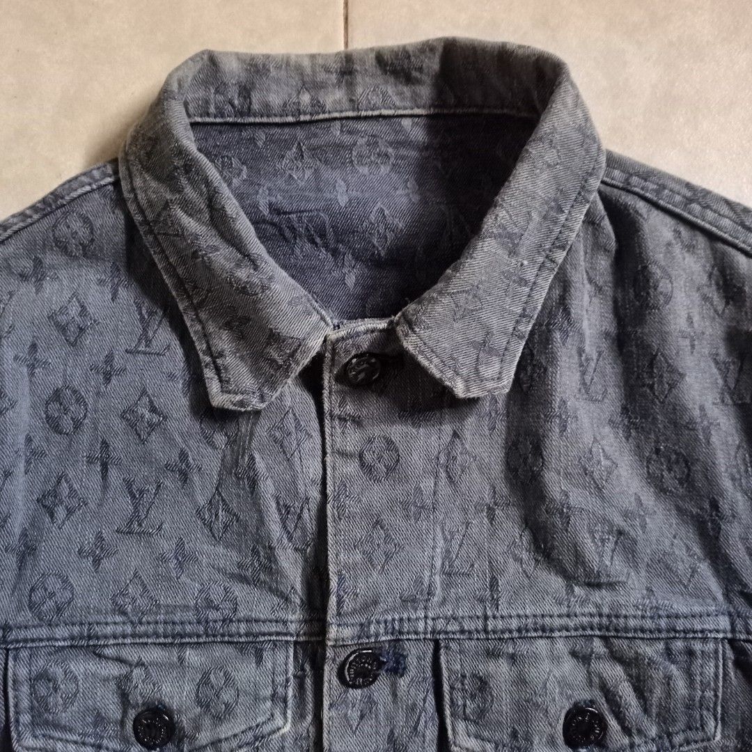 Rare Louis Vuitton LV Limited Edition Red Monogram Denim Jacket, Luxury,  Apparel on Carousell