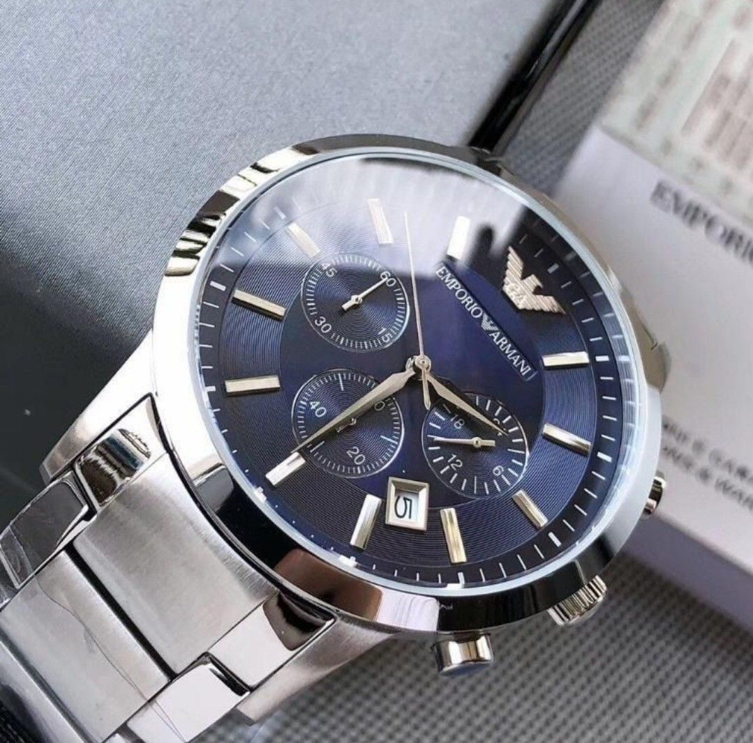 Lowest Price Emporio Armani Classic Men s Chronograph Blue Dial