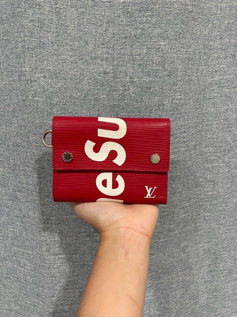 Louis Vuitton x Supreme Slender Red Epi Wallet NEW at 1stDibs