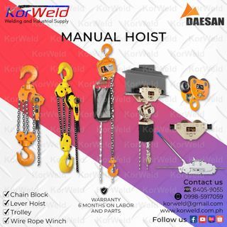 Manual Hoist - Chain Block, Lever Hoist, Trolley, Wire Rope Winch