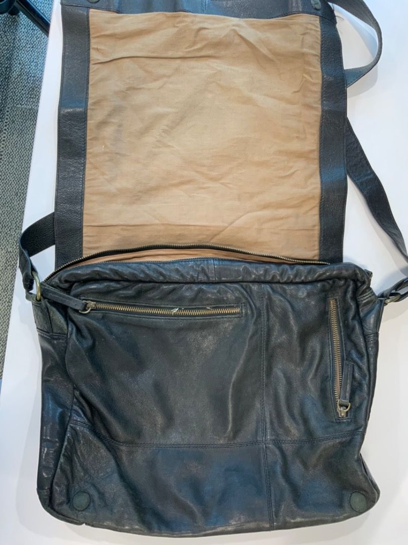 Marks and spencer leather messenger bag sale