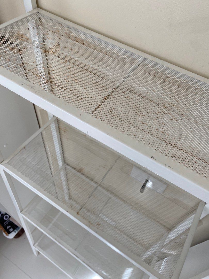 Metal white shelving, Furniture & Home Living, Furniture, Shelves