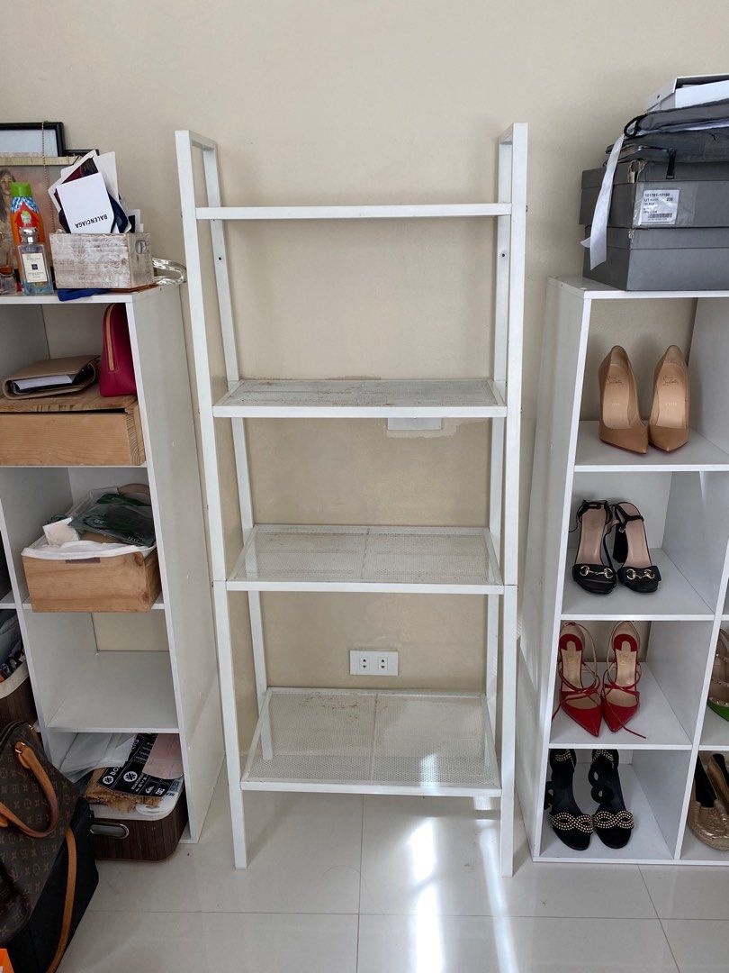 Metal white shelving, Furniture & Home Living, Furniture, Shelves, & Racks on Carousell