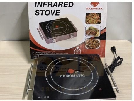 Micromatic Infrared Stove | MIS-1800 (Category: Other Kitchenware & Tableware) located in Quezon City. Submitted by trustrade86136 (Listing ID 1217889699, Image 1). Description: Model No. MIS-1800 Features: • Infrared Heating Plate • Easier to clean with Smooth Surface • Any cookware can be used • Adjustable thermostat control Rated Voltage: 230 a.c, 60Hz Rated Power Input: 2000W .