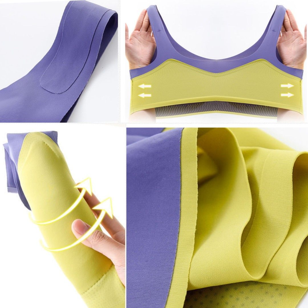 M~XXL Ice silk latex padding bra seamless wireless bra with enhanced side  support u-shaped back plus side big chest bra underwear, Women's Fashion,  New Undergarments & Loungewear on Carousell