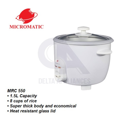 NEW MICROMATIC Original Rice Cooker 1.5L 8 Cups Of Rice 620watts MRC ...