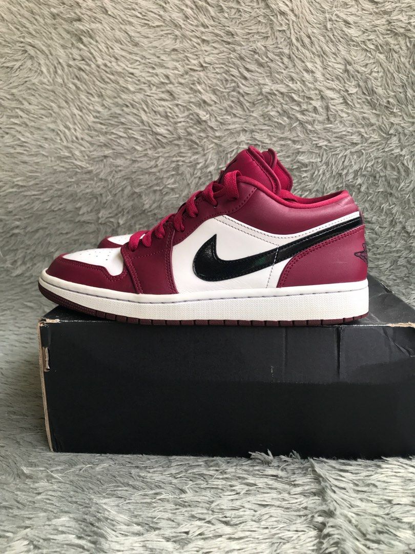 NIKE AIR JORDAN 1 LOW NOBLE RED ORIGINAL TERMURAH, Fesyen Pria, Sepatu