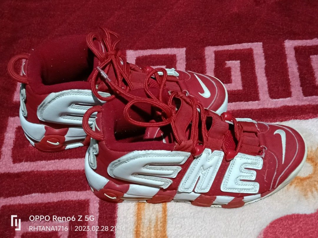Nike more uptempo supreme red clearance