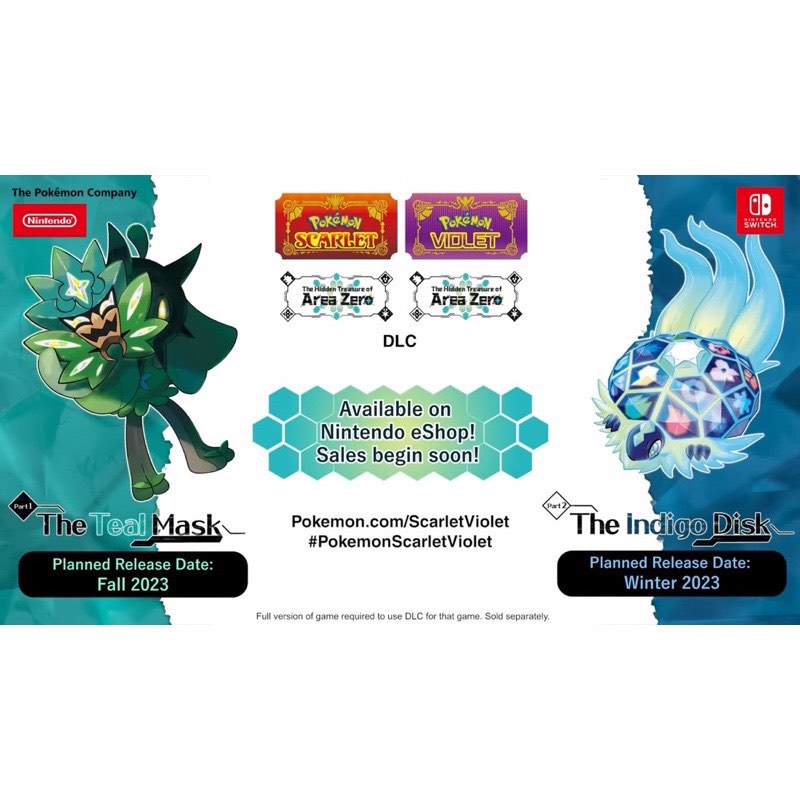  Pokémon Scarlet/Pokémon Violet Expansion Pass: The Hidden  Treasure of Area Zero (Retail Version) Standard - Nintendo Switch [Digital  Code] : Everything Else