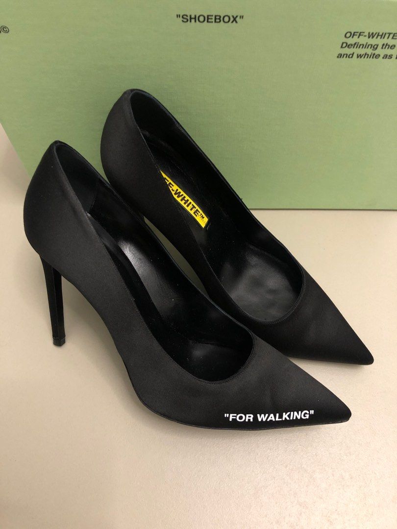 OFF WHITE FOR WALKING SATIN PUMPS Women s Fashion Footwear