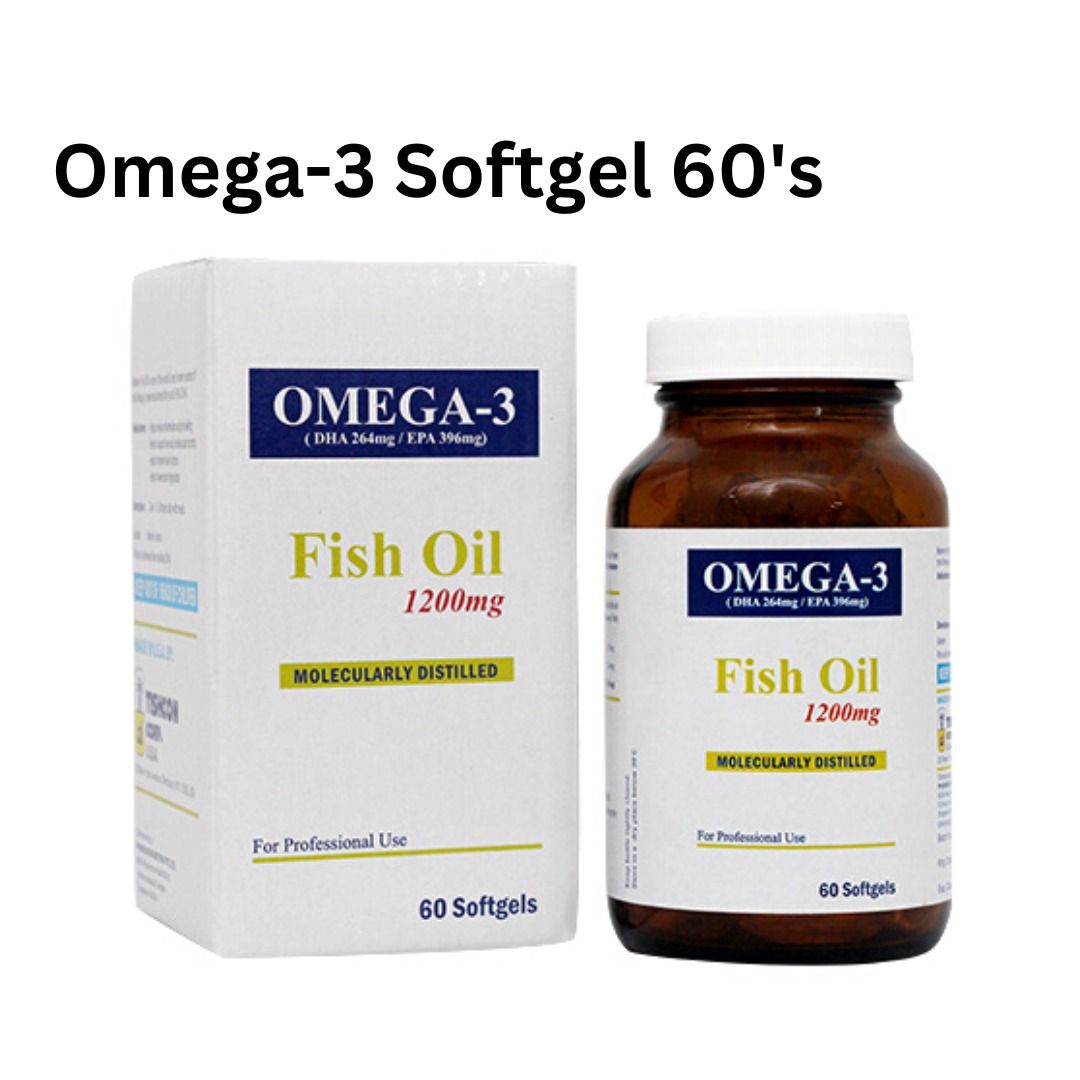 Omega3 Molecularly Distilled Fish Oil Softgel Supplements 60's w/ DHA