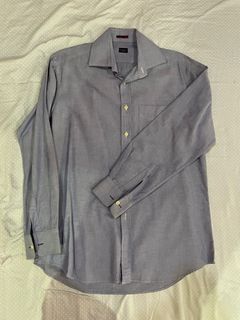 PAUL SMITH Blue Cotton Oxford Shirt (15/38)