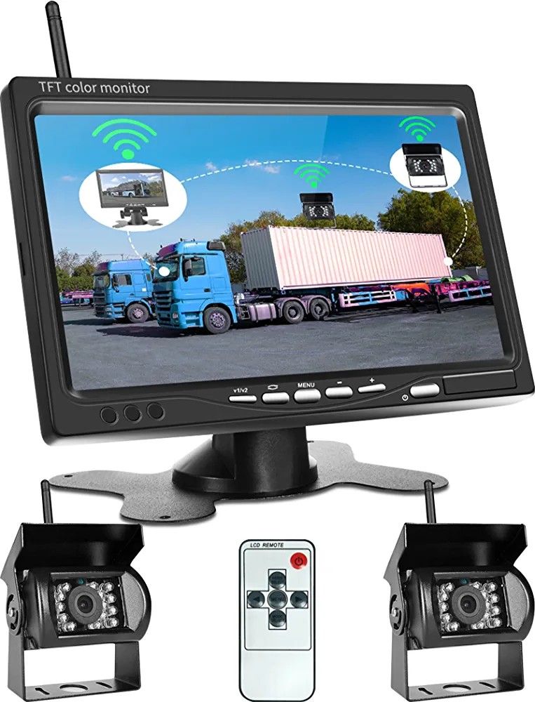 Podofo Wireless Reversing Camera, Wireless Parking Aid with 7 Inch LCD