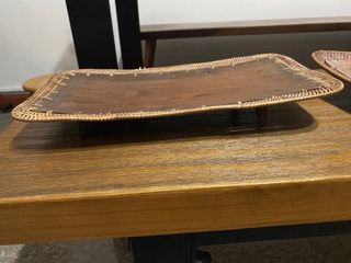 Rattan wooden trays