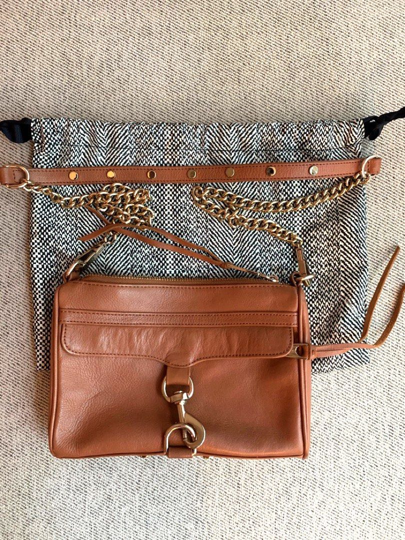 Rebecca Minkoff Mini MAC Crossbody Chain Bag in Almond Brown