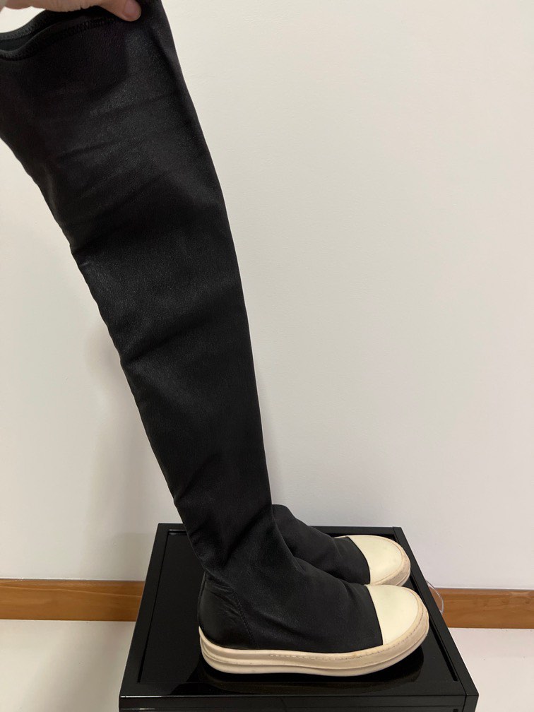 Rick Owens Knee High Boots, Women's Fashion, Footwear, Boots on Carousell