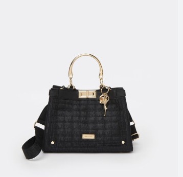 River island black quilted bag store