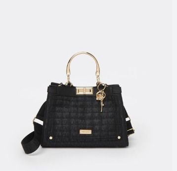 River island black bucket bag sales