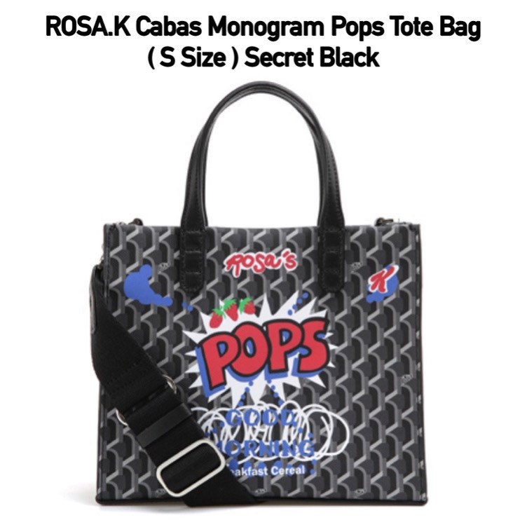 ROSA.K Day Size S] Monogram Pops Tote Bag - Secret Black