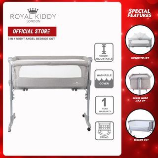 Royal Kiddy London 3 in 1 Night Angel Portable Bedside Baby Cot