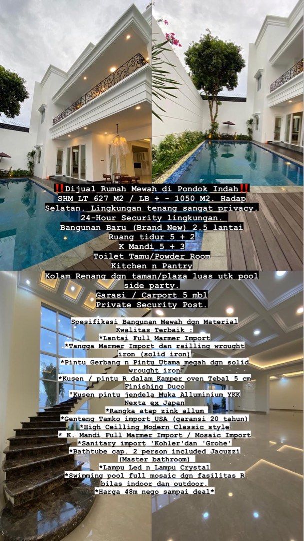 RUMAH PONDOK INDAH, Properti, Dijual di Carousell