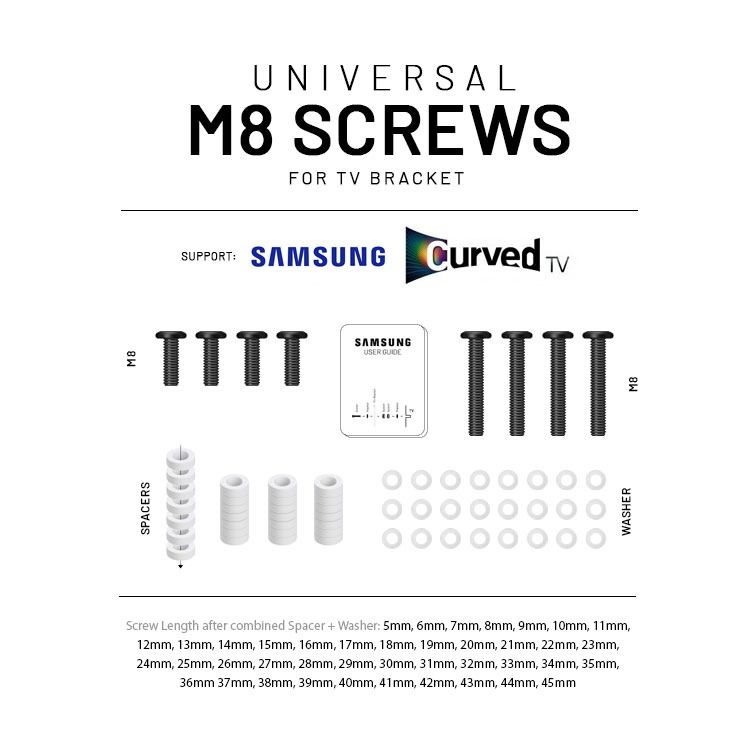 Samsung M8 Screw for TV Wall Mount Bracket Support Curved Flat TV