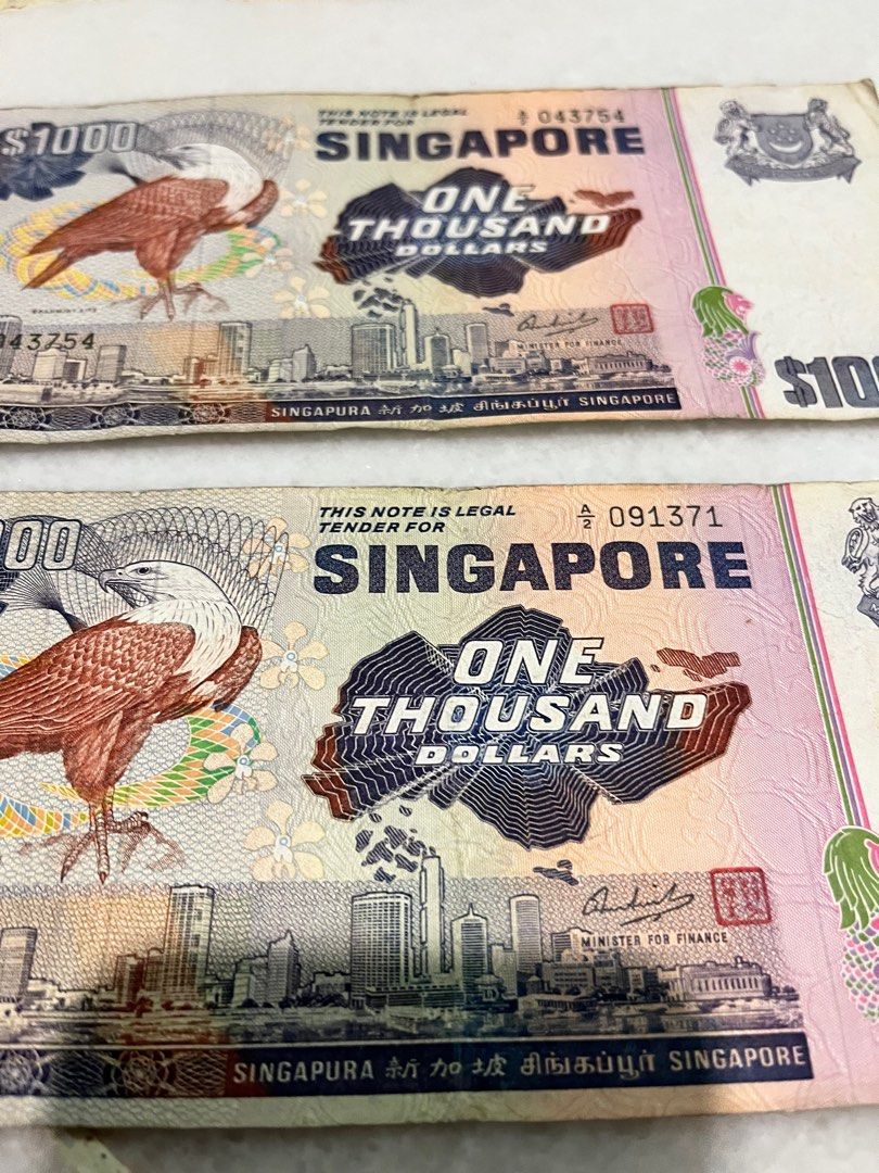 Singapore Old Notes 1000 SGD, Hobbies & Toys, Memorabilia & Collectibles,  Currency on Carousell