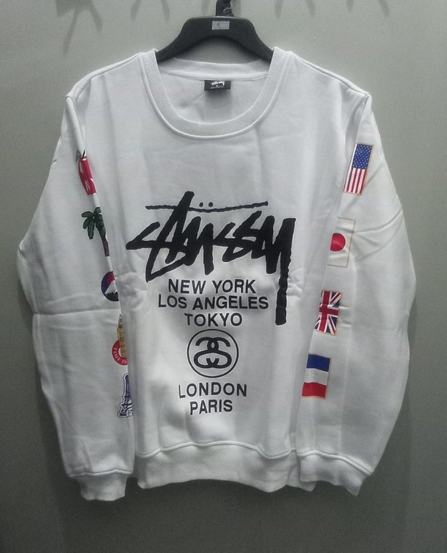 STUSSY WORLD TOUR WHITE SWEATSHIRT
