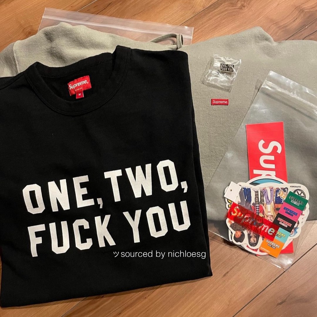 SUPREME one two fuck you s/s top royal S試着のみ