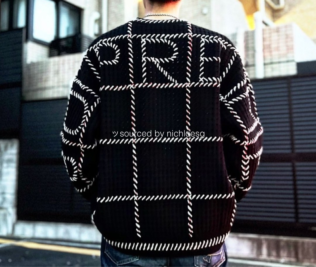 supreme quilt stitch sweater black 23aw-