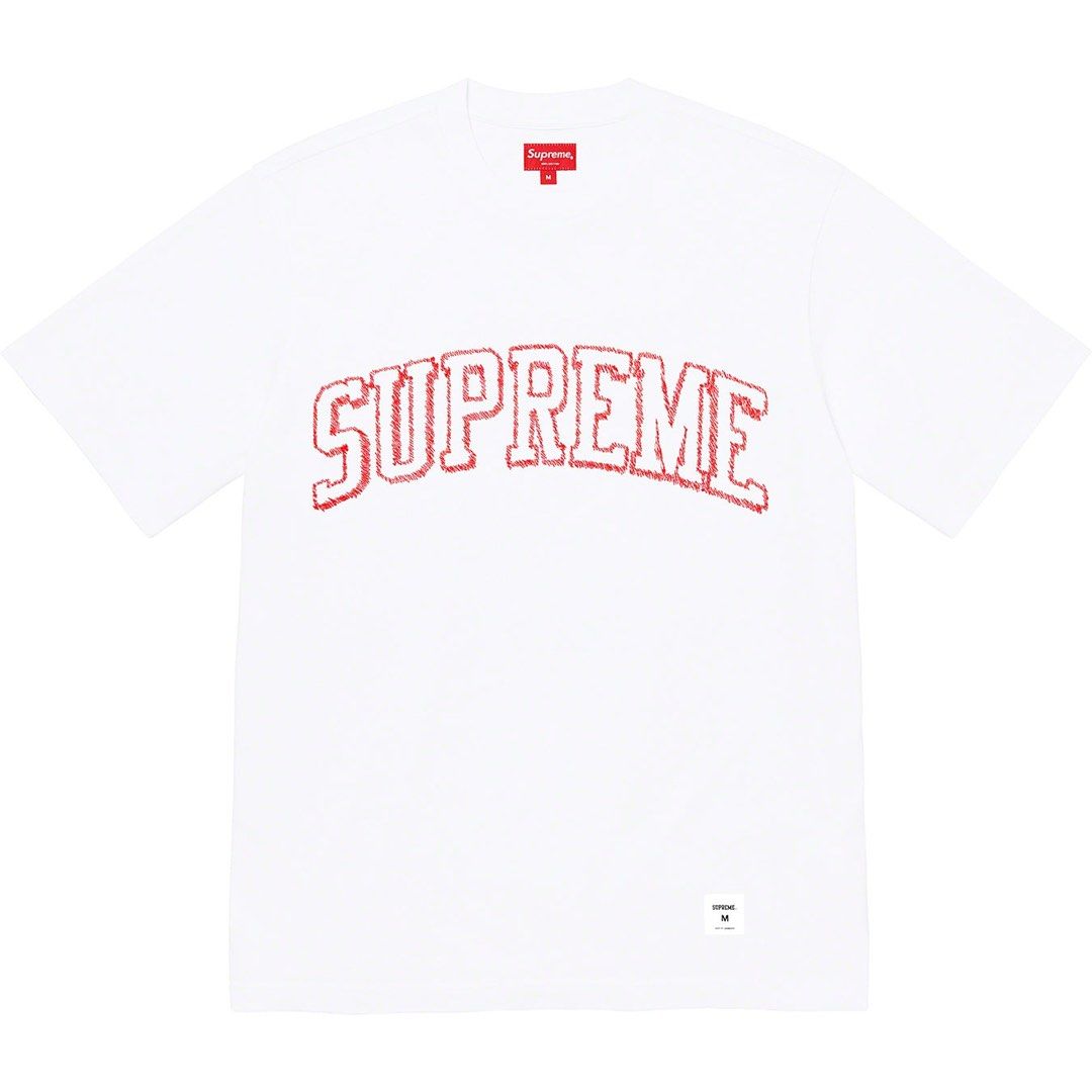 SUPREME SKETCH EMBROIDERED S/S TOP, Men's Fashion, Tops & Sets 