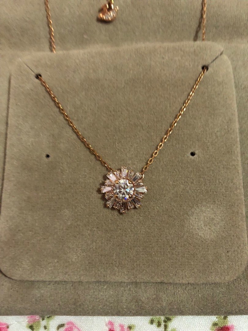 Swarovski sunshine necklace sales rose gold