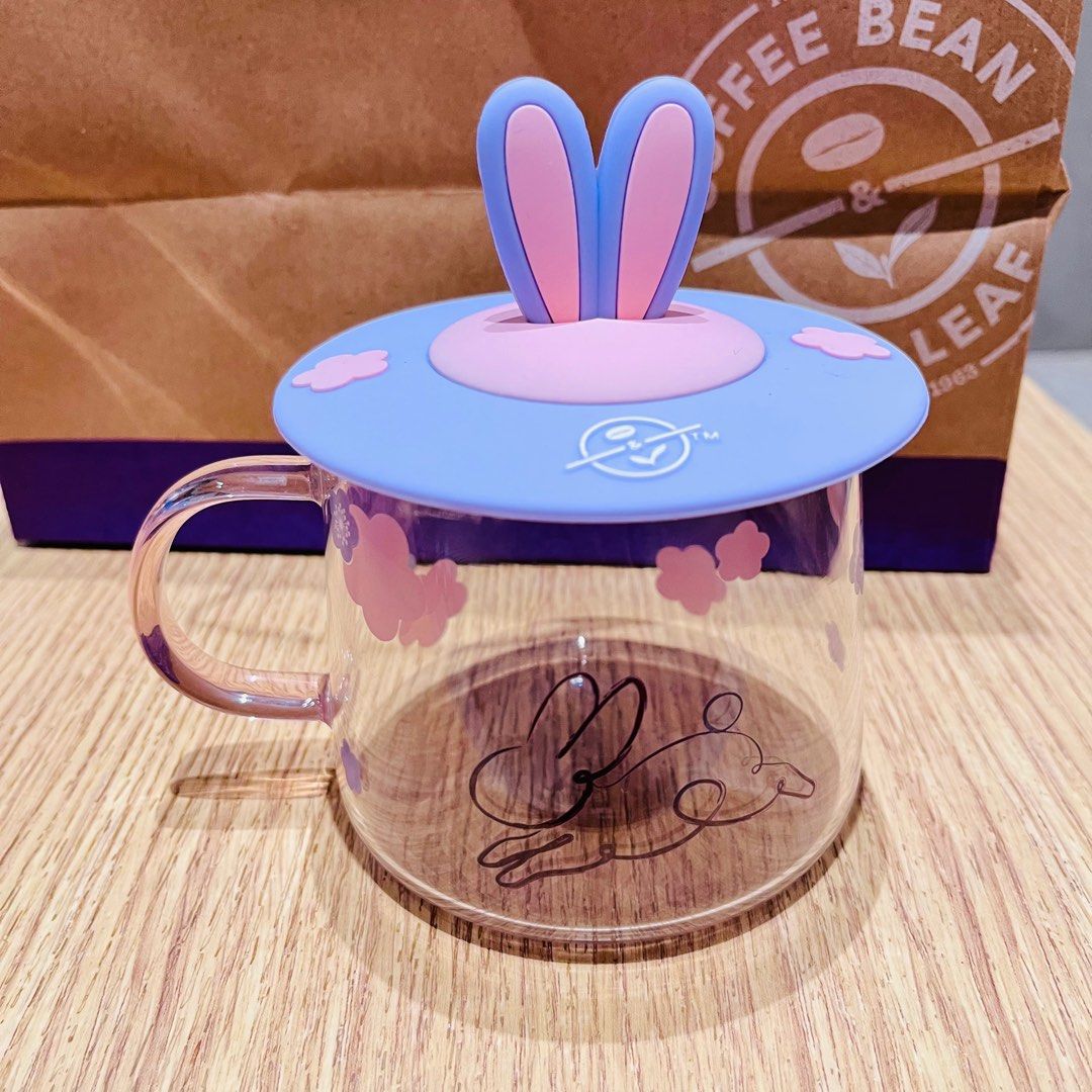 The Coffee Bean & Tea Leave Bunny Grass Mug with Lid, Furniture & Home