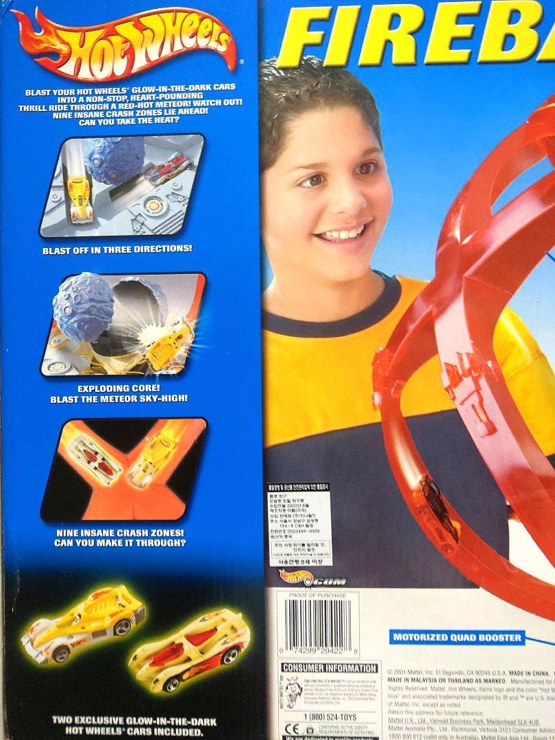The Original HOT WHEELS FIREBALL With Motorized Quad Booster & 2 Glow