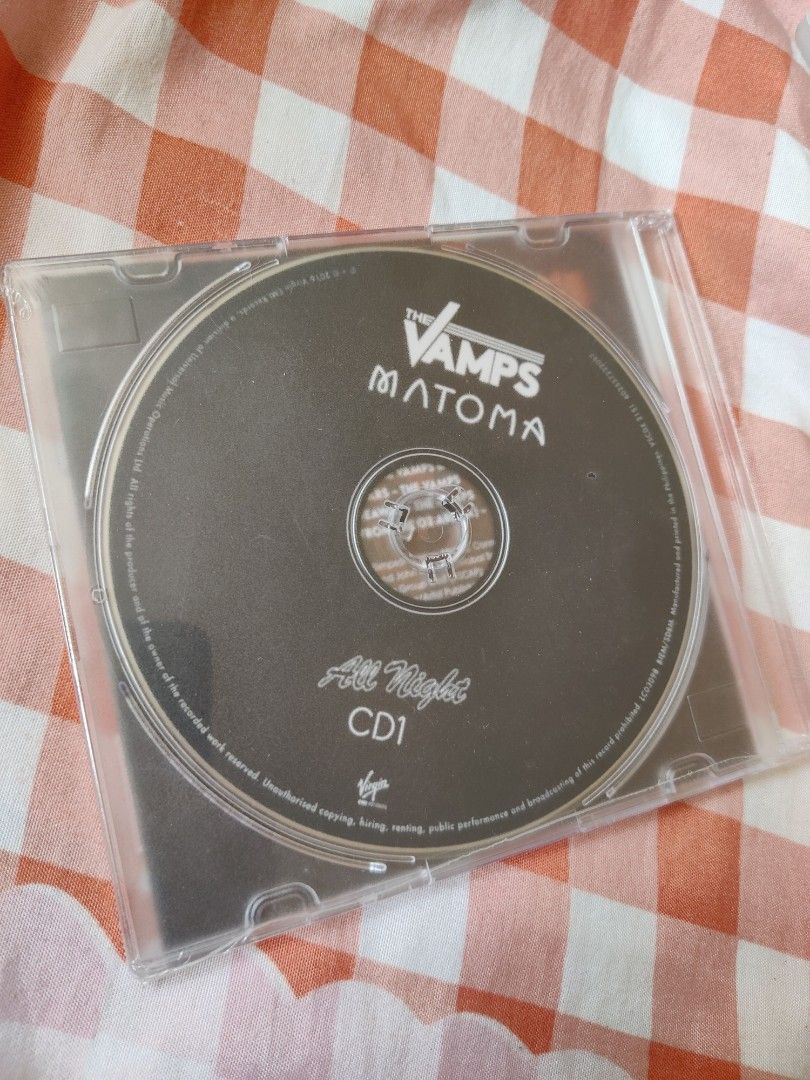 The Vamps All Night Ft. Matoma Single CD (Category: CDs & DVDs) located in Manila. Submitted by hedaheda (Listing ID 1217852137, Image 2). Description: sealed and never used Original can give this for free if you buy all CDs posted.