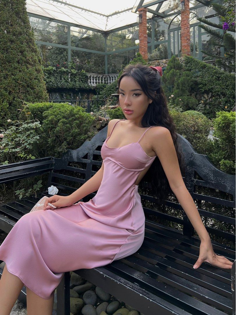 Pink casual dress for sales wedding