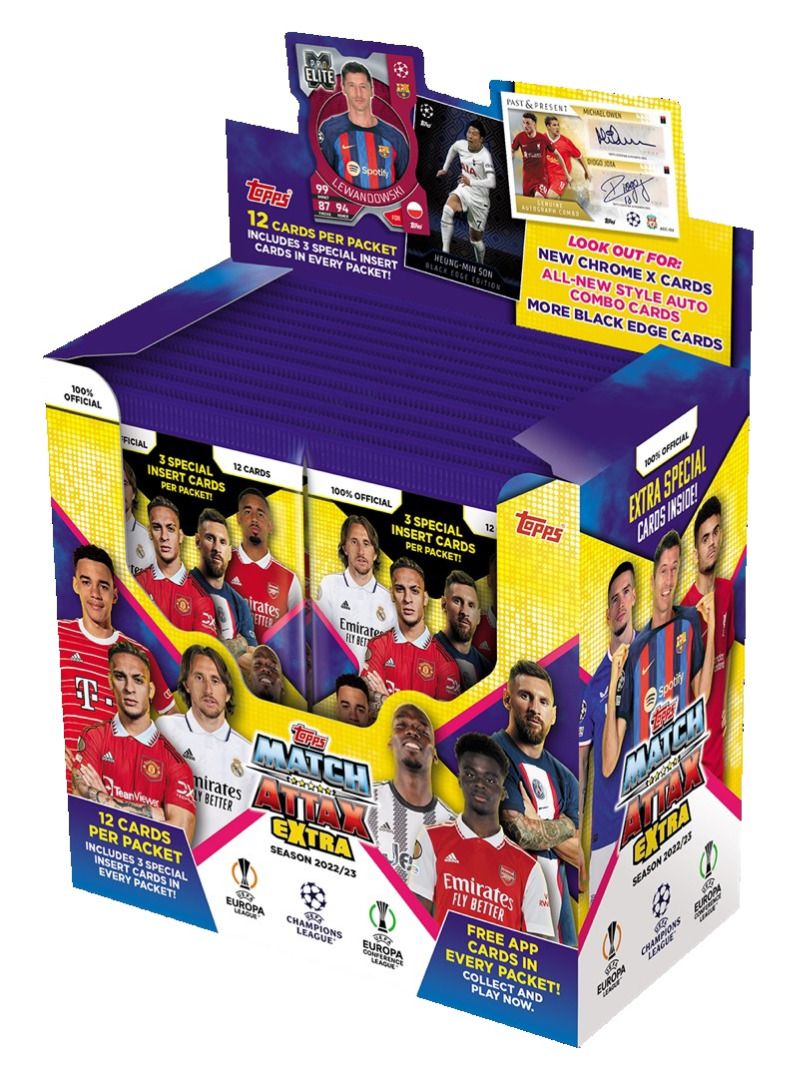 Topps Match Attax Extra UEFA TC 2022/2023 Booster Pack/Box (7063128) Brand  New, Hobbies & Toys, Toys & Games on Carousell