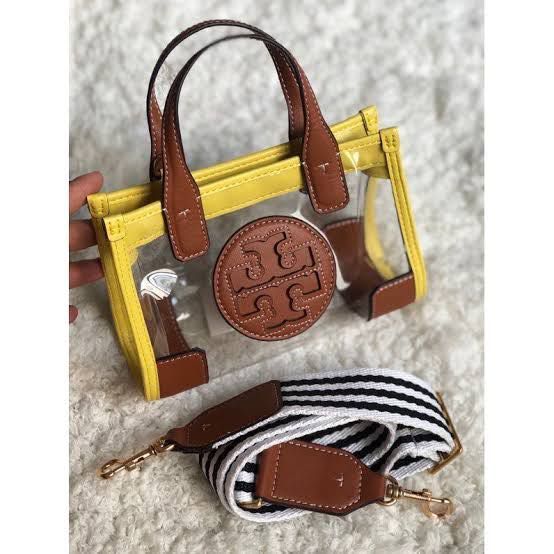 tory burch mini ella transparent bag, Women's Fashion, Bags & Wallets,  Cross-body Bags on Carousell