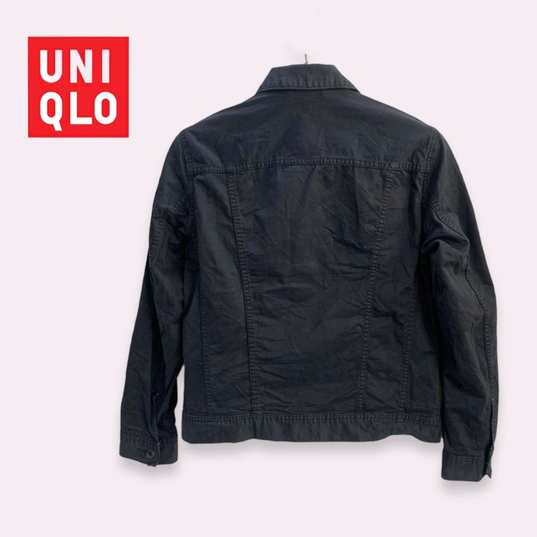 Uniqlo black denim jacket sales
