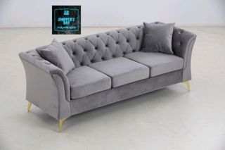 SILVIA Chesterfield Sofa 3 seater Grey or White