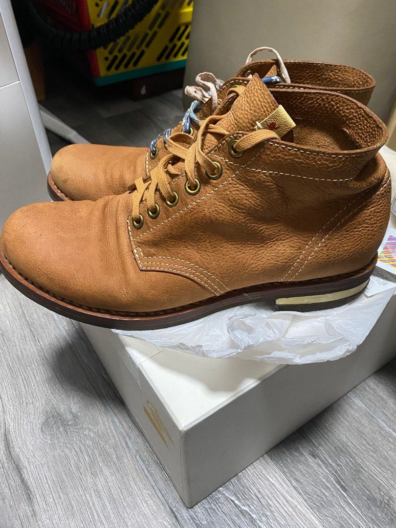 Visvim Brigadier Boots MID-FOLK LT.BROWN, 名牌, 鞋及波鞋- Carousell