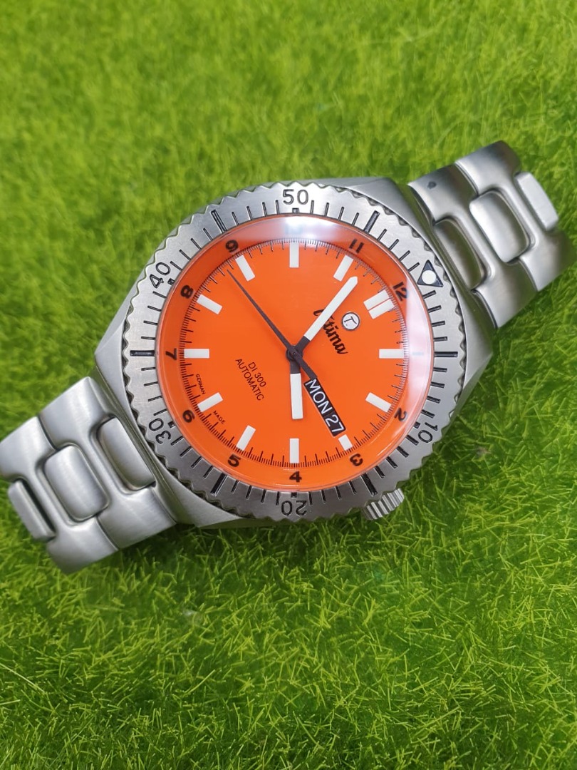 Tutima DI 300 Titanium Orange Dial Swiss Auto Mechanical Watch