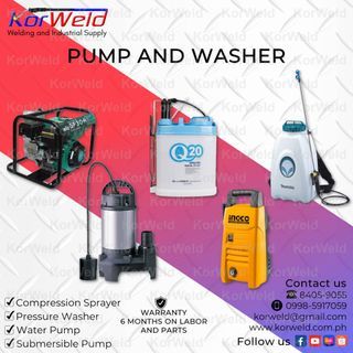 Water Pump, Submersible, Sprayer and Pressure Washer